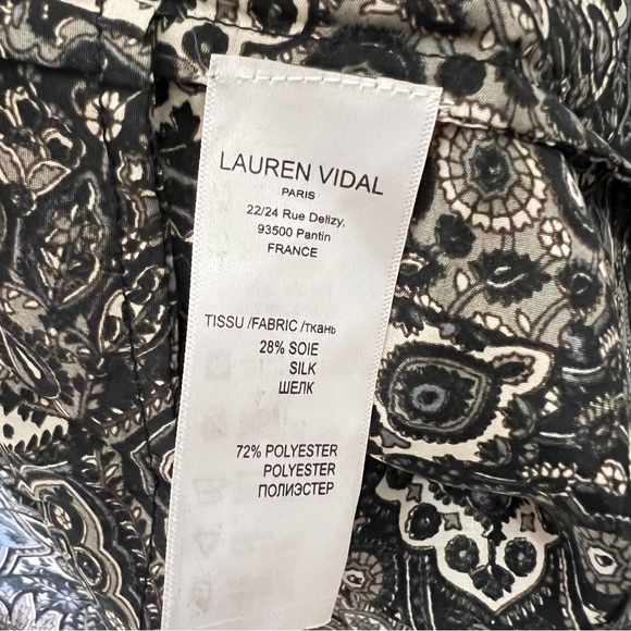 Lauren Vidal Paisley Printed Silk Blend Open Front Kimono - Picture 5 of 6